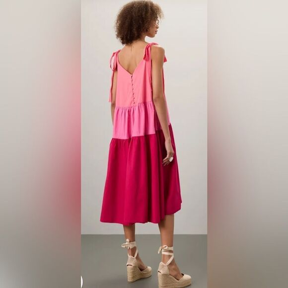 Peter Som Collective Three Tier Midi Dress Size 8 - Picture 3 of 9